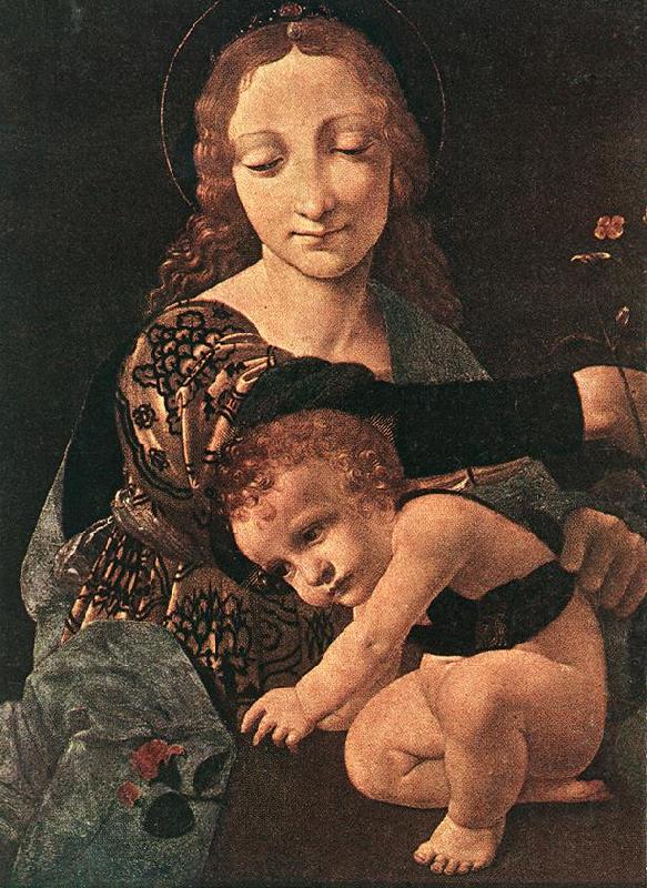 BOLTRAFFIO, Giovanni Antonio Virgin and Child with a Flower Vase (detail)